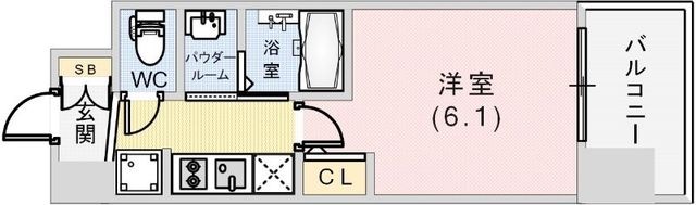 拡大写真:エステムコート三宮EASTⅣザ・フロント 9階903の間取り