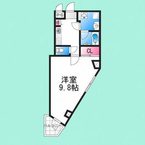 拡大写真:グラディオ大浜 7階702の間取り