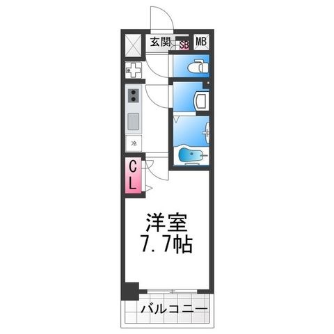 拡大写真:sophia court鳳 8階805の間取り