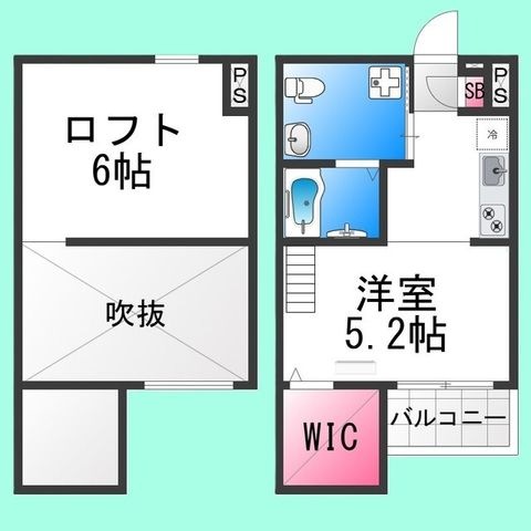 拡大写真:エスタブレ香ヶ丘 2階205の間取り