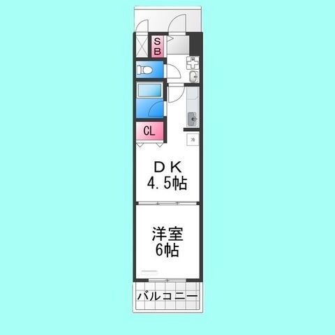 拡大写真:クレール三国ヶ丘 1階107の間取り