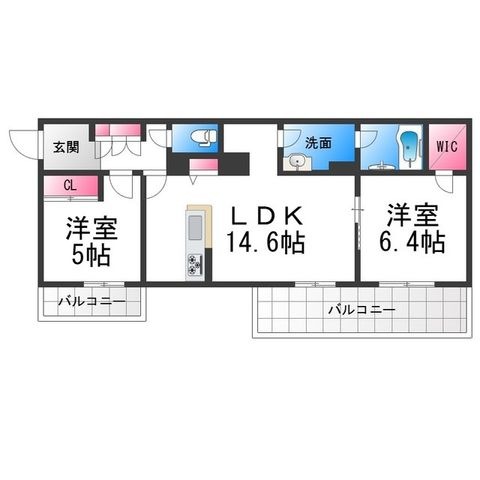 拡大写真:グランステラ鳳 3階303の間取り