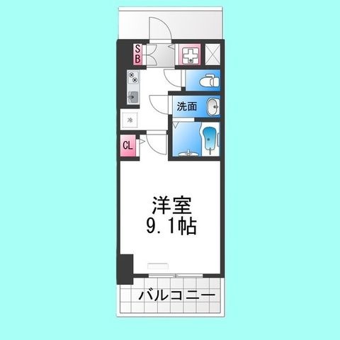 拡大写真:S-RESIDENCE堺blaze 9階905の間取り