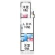 コーポ河中Ⅲの間取図