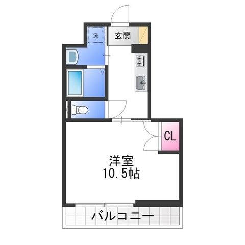 拡大写真：ウイングス白鷺 5階502の間取り