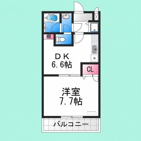 拡大写真:ボナール鳳南 2階206の間取り