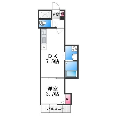 拡大写真:F asecia Pur 湊 1階102の間取り
