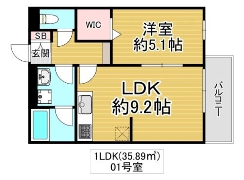 拡大写真:サラ ロタス コフレ 2階201の間取り