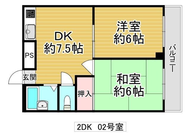 拡大写真:レジデンス放出 4階402の間取り