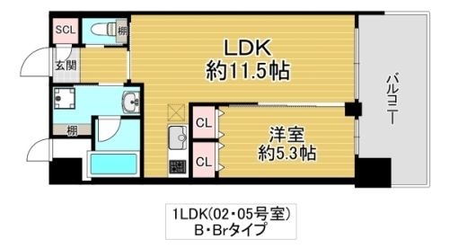 拡大写真:プレジオ城東 6階602の間取り