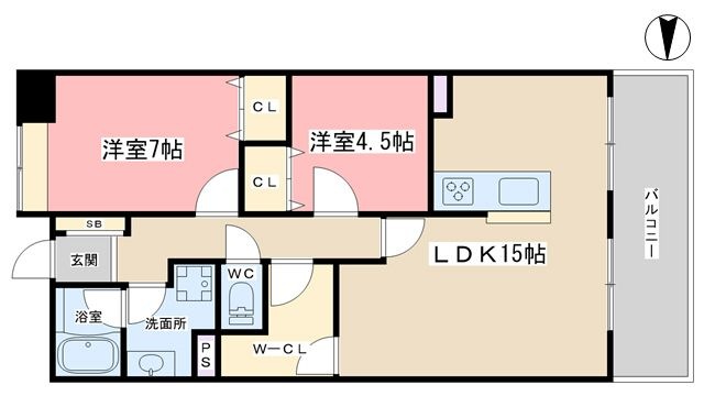 拡大写真:パインフィールド洛東 5階501の間取り