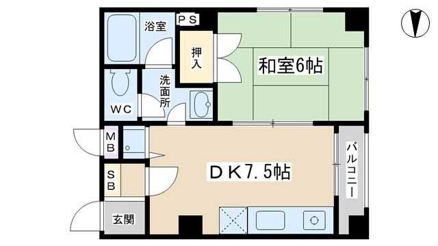 拡大写真:プルミエール勧修寺 1階101の間取り