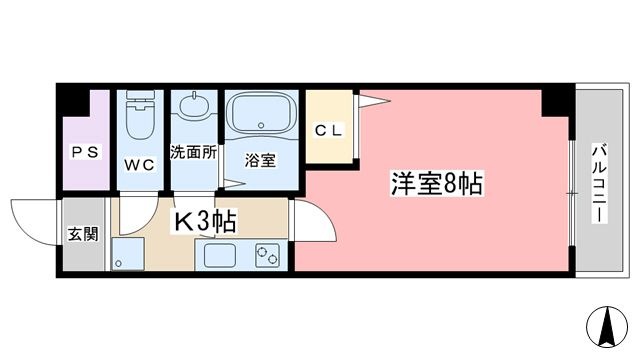 拡大写真：ボヌール小野 3階307の間取り
