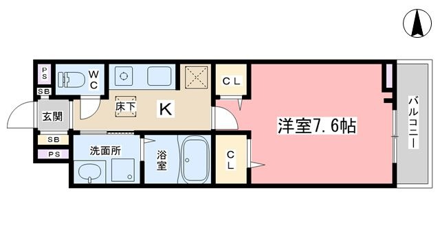 拡大写真:ヒカルサ京都山科大宅 1階105の間取り