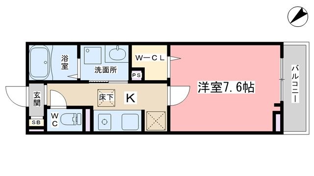 拡大写真:コーチ・フラット 1階105の間取り
