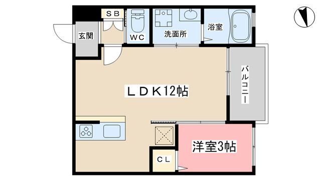 拡大写真:京都市山科区小山中ノ川町 2階203の間取り