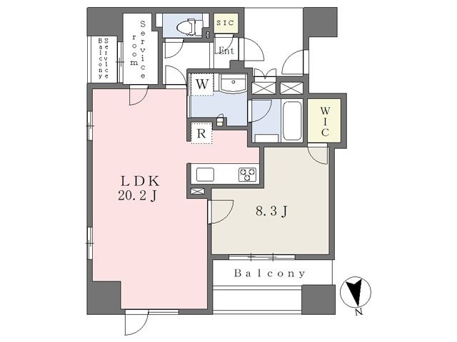 拡大写真:ローレルタワー心斎橋 24階2401の間取り