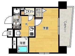 拡大写真:エスリード東梅田 5階302の間取り