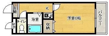 拡大写真:アドバンス豊新 3階306の間取り