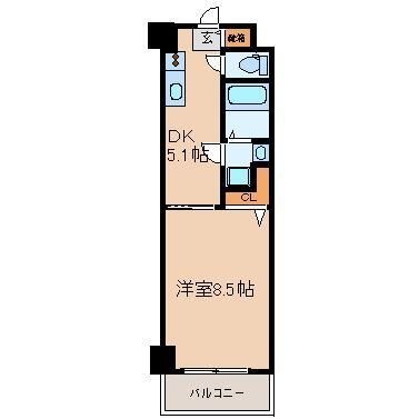 拡大写真:エアフォルク梅田 3階302の間取り