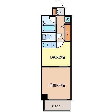 拡大写真:PARKHILL扇町 4階401の間取り