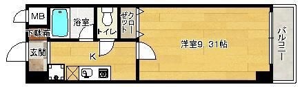 拡大写真:イングランドアヴェニュー10番館 2階208の間取り