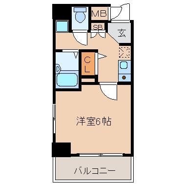 拡大写真：ラナップスクエア南森町 8階901の間取り