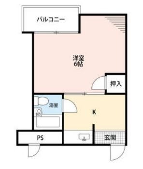 拡大写真:シティコーポ中崎 4階406の間取り