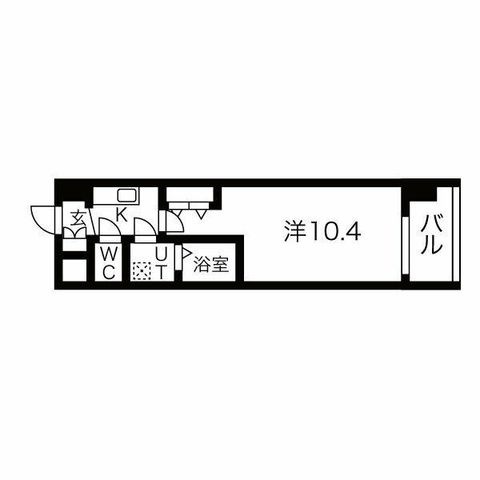拡大写真：THE　MUSIC　COURT 3階305の間取り