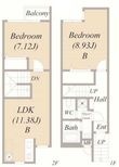 世田谷区用賀3丁目の間取図