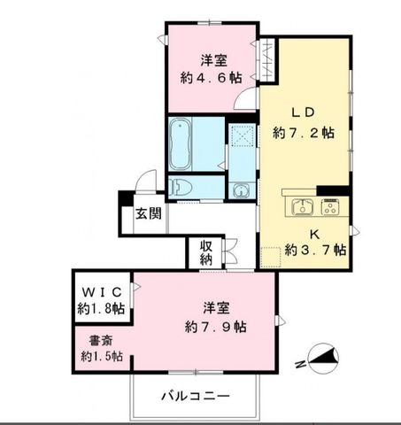 拡大写真:世田谷区野沢2丁目 2階201の間取り