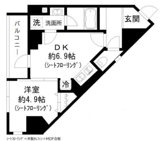 拡大写真:世田谷区若林2丁目 5階501の間取り