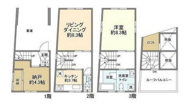 拡大写真:世田谷区太子堂5丁目 1階1の間取り