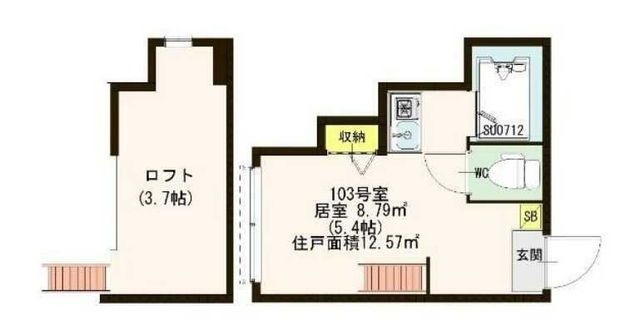 拡大写真:世田谷区池尻2丁目 1階103の間取り