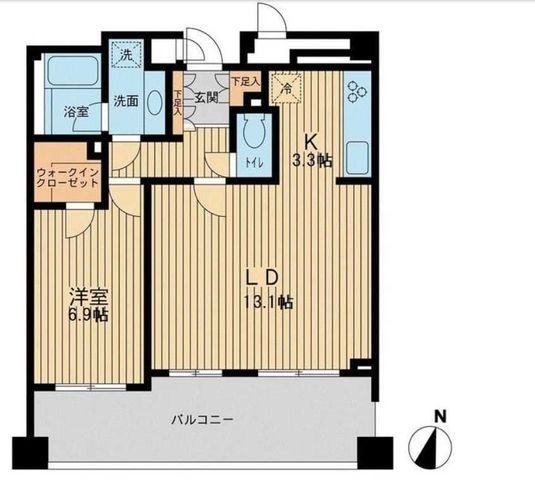 拡大写真:目黒区八雲5丁目 4階403の間取り