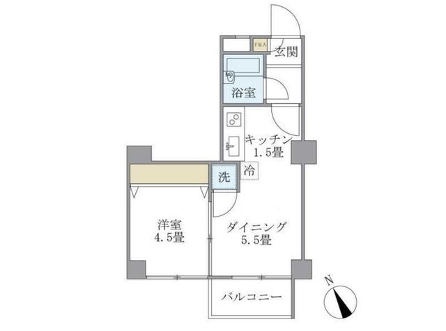 拡大写真:目黒区東山1丁目 2階203の間取り