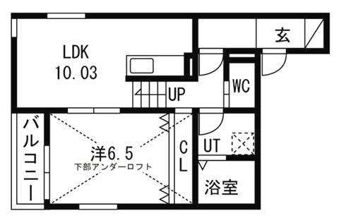 拡大写真:リヴェール神郷 1階103の間取り