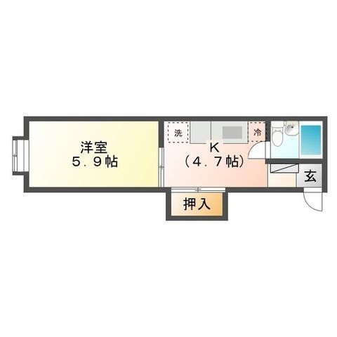 拡大写真:コンチャルビル 3階303の間取り