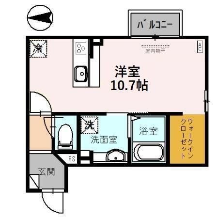 拡大写真:TS スターツⅡ 2階206の間取り