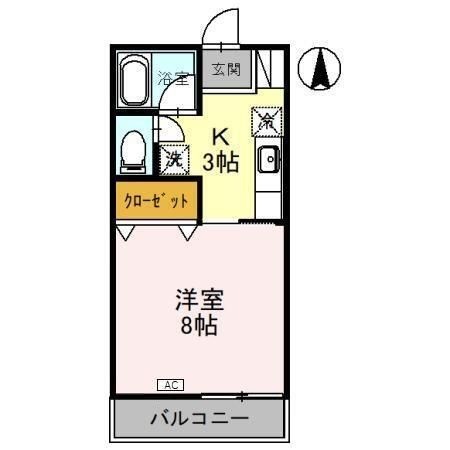 拡大写真:カンパーニュ 2階202の間取り