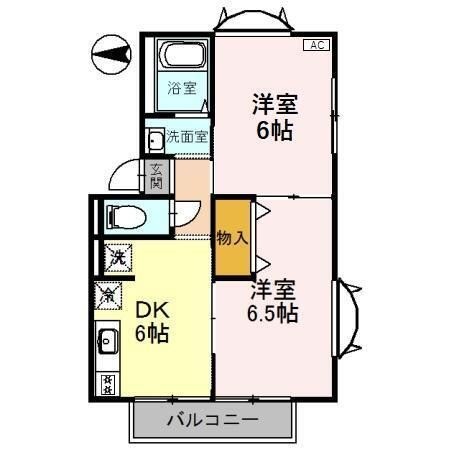 拡大写真:リバティ第一 2階201の間取り