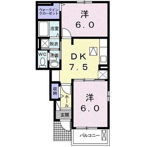 拡大写真：フェアビアンカ　Ⅰ 1階102の間取り