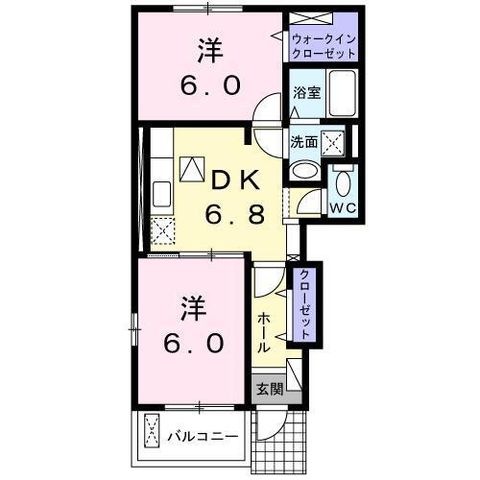 拡大写真：アウローラ小野田 1階101の間取り
