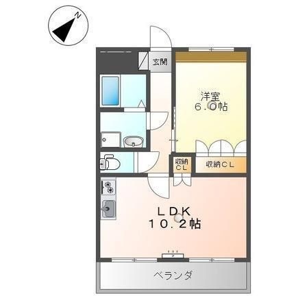 拡大写真：ヌーベルバーグ 2階203の間取り