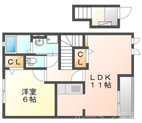 拡大写真:リトリートS 2階203の間取り