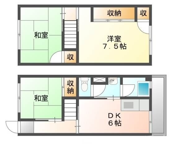 拡大写真:高丸ビル A棟 3階210の間取り