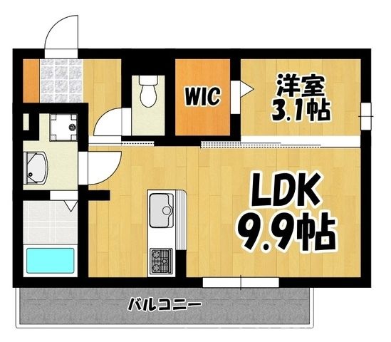 拡大写真:D-room今宿1丁目 1階102の間取り
