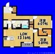 プリマフルール彩都B棟の間取図