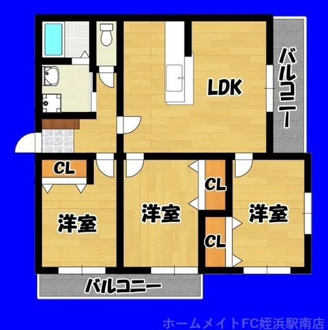 拡大写真:糸島市前原南1丁目 1階101の間取り