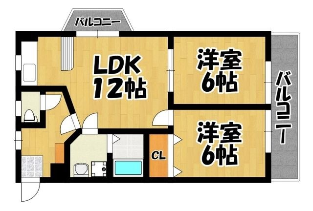 拡大写真：アリエス室見 4階403の間取り